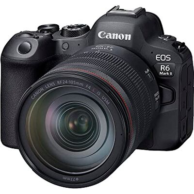 Canon EOS R6 Mark II full-frame spiegelloze camera en RF 24-105 mm F4L IS USM 24,2 megapixels, tot 40 fps continue opname, 4K 60p, tot 8 IS- en dual-pixel CMOS-stops, inzet Canon EOS R6 Mark II full-frame spiegelloze camera en RF 24-105 mm F4L IS USM 24,2 megapixels, tot 40 fps continue opname, 4K 60p, tot 8 IS- en dual-pixel CMOS-stops, inzet