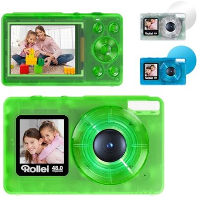 Rollei Compactline Pocket 48MP 4K transparante digitale camera met dual display digitale zoom, 18x compacte camera, digitale camera Rollei Compactline Pocket 48MP 4K transparante digitale camera met dual display digitale zoom, 18x compacte camera, digitale camera
