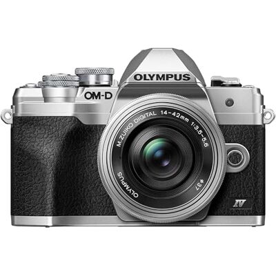 Olympus OM-D E-M10 Mark IV Micro Four Thirds cameraset, 20 MP Micro Four Thirds-systeem met 5-assige stabilisatie, wifi, bluetooth, opklapbaar display en zilveren elektronische zoeker. Olympus OM-D E-M10 Mark IV Micro Four Thirds cameraset, 20 MP Micro Four Thirds-systeem met 5-assige stabilisatie, wifi, bluetooth, opklapbaar display en zilveren elektronische zoeker.