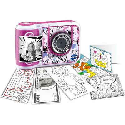 VTech Kidizoom Print Cam Rose Instant camera en video voor kinderen vanaf 5 jaar, direct printen, modellen, effecten, frames, ESP-versie VTech Kidizoom Print Cam Rose Instant camera en video voor kinderen vanaf 5 jaar, direct printen, modellen, effecten, frames, ESP-versie