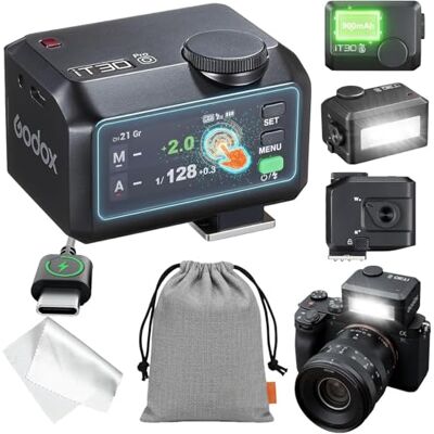 GODOX iT30Pro O Flash camera TTL Mini, iT30 Pro O Flash draadloos, 2,4 G HSS 1/8000s, met touchscreen en USB-C-poort, compatibel met Olympus en compatibel met Panasonic GODOX iT30Pro O Flash camera TTL Mini, iT30 Pro O Flash draadloos, 2,4 G HSS 1/8000s, met touchscreen en USB-C-poort, compatibel met Olympus en compatibel met Panasonic