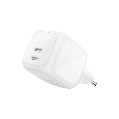 Belkin SmartProtect 67 W USB C-oplader, GaN oplader met 2 poorten, snel opladen voor MacBook, iPhone 17, iPad Pro, Chromebook, Galaxy S25 Ultra, Pixel 10 enz. Wit Belkin SmartProtect 67 W USB C-oplader, GaN oplader met 2 poorten, snel opladen voor MacBook, iPhone 17, iPad Pro, Chromebook, Galaxy S25 Ultra, Pixel 10 enz. Wit
