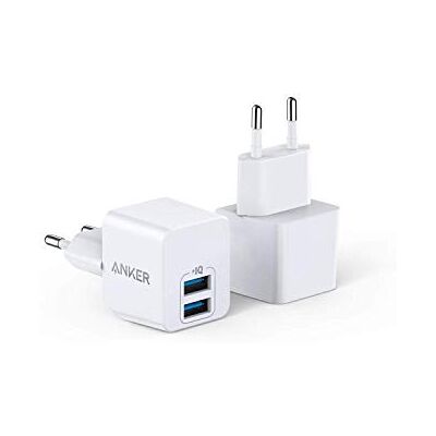 Anker PowerPort USB-oplader, 2 stuks, mini-USB-wandlader, ultra compact, 2,5 A, voor iPhone XS/XS Max/XR/X/8/7/6/Plus, iPad Pro/Air 2/Mini 4, Samsung en nog veel meer Anker PowerPort USB-oplader, 2 stuks, mini-USB-wandlader, ultra compact, 2,5 A, voor iPhone XS/XS Max/XR/X/8/7/6/Plus, iPad Pro/Air 2/Mini 4, Samsung en nog veel meer