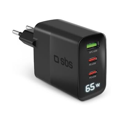 SBS USB-C LCD-voeding, 65 W, Power Control, Power Delivery (PD), snel opladen, lcd-display, oplader voor iPhone, iPad, Airpods, MacBook Air, Samsung, tablet, smartphone, notebook, zwart SBS USB-C LCD-voeding, 65 W, Power Control, Power Delivery (PD), snel opladen, lcd-display, oplader voor iPhone, iPad, Airpods, MacBook Air, Samsung, tablet, smartphone, notebook, zwart
