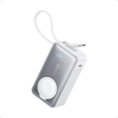 Anker Externe accu, magnetisch, 10.000 mAh, PD 35 W, met geïntegreerde USB-C-kabel, powerbank snel opladen, voor Apple Watch, iPhone 17 Pro Max/16/15/14/13, Samsung, iPad, AirPods en andere (wit) Anker Externe accu, magnetisch, 10.000 mAh, PD 35 W, met geïntegreerde USB-C-kabel, powerbank snel opladen, voor Apple Watch, iPhone 17 Pro Max/16/15/14/13, Samsung, iPad, AirPods en andere (wit)