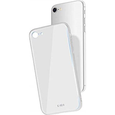 SBS Harde hoes voor iPhone 8/7, van glas en polycarbonaat, wit SBS Harde hoes voor iPhone 8/7, van glas en polycarbonaat, wit
