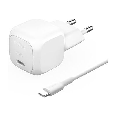 Belkin BoostCharge Compacte oplader 30 W (USB-C Power Delivery, snel opladen voor Apple iPhone 16, Samsung Galaxy S25, iPad, AirPods enz., USB-C naar C-kabel inbegrepen, wit) Belkin BoostCharge Compacte oplader 30 W (USB-C Power Delivery, snel opladen voor Apple iPhone 16, Samsung Galaxy S25, iPad, AirPods enz., USB-C naar C-kabel inbegrepen, wit)