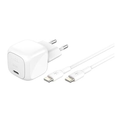 Belkin BoostCharge 30 W compacte oplader (USB-C Power Delivery, snel opladen voor Apple iPhone, Samsung Galaxy, iPad, AirPods, tablets enz., USB-C naar C-kabel inbegrepen, wit) Belkin BoostCharge 30 W compacte oplader (USB-C Power Delivery, snel opladen voor Apple iPhone, Samsung Galaxy, iPad, AirPods, tablets enz., USB-C naar C-kabel inbegrepen, wit)