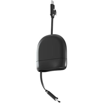 Xoopar Intrekbare Multi USB oplaadkabel 1 m 60 W snel opladen USB-C en Lightning, compatibel met CarPlay en Ice-R gegevensoverdracht, zwart Xoopar Intrekbare Multi USB oplaadkabel 1 m 60 W snel opladen USB-C en Lightning, compatibel met CarPlay en Ice-R gegevensoverdracht, zwart