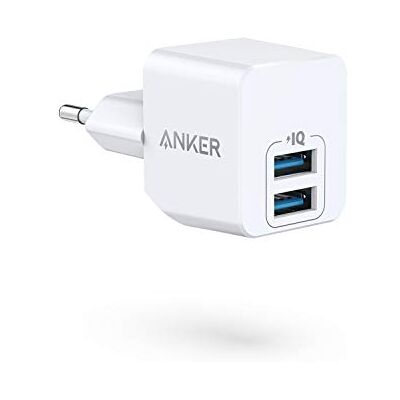 Anker PowerPort Mini Dual Wandoplader, extreem compacte USB-oplader, 2,5 A vermogen voor iPhone XS/XS Max/XR/X / 8/7/6/Plus, iPad Pro/Air 2/Mini 4, Samsung, en nog veel meer Anker PowerPort Mini Dual Wandoplader, extreem compacte USB-oplader, 2,5 A vermogen voor iPhone XS/XS Max/XR/X / 8/7/6/Plus, iPad Pro/Air 2/Mini 4, Samsung, en nog veel meer