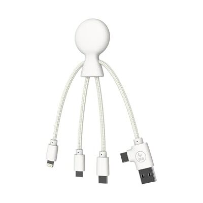 Xoopar Mr Bio Smart Multi USB-kabel NFC-functie 4-in-1 USB-C-kabel, USB, micro-USB, Lightning wit universele USB-oplader voor smartphone Apple iPhone Samsung Google Huawei Xiaomi LG Kindle Xoopar Mr Bio Smart Multi USB-kabel NFC-functie 4-in-1 USB-C-kabel, USB, micro-USB, Lightning wit universele USB-oplader voor smartphone Apple iPhone Samsung Google Huawei Xiaomi LG Kindle