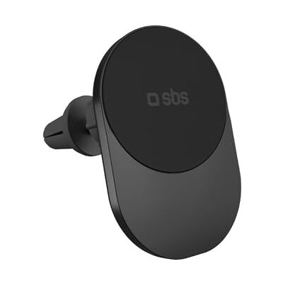 SBS Qi2 15W MagSafe draadloze oplader, magnetische autotelefoonhouder voor de auto, luchtmondstuk, snel opladen, USB-C-voeding, oplader voor iPhone, Google Pixel, Samsung, zwart SBS Qi2 15W MagSafe draadloze oplader, magnetische autotelefoonhouder voor de auto, luchtmondstuk, snel opladen, USB-C-voeding, oplader voor iPhone, Google Pixel, Samsung, zwart