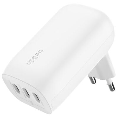 Belkin BoostCharge 3-poorts USB-C oplader met PPS 67W (voor USB-C PD 3.1 apparaten zoals iPhone 15 (alle modellen), MacBook Pro, AirPods, Galaxy enz., wit) Belkin BoostCharge 3-poorts USB-C oplader met PPS 67W (voor USB-C PD 3.1 apparaten zoals iPhone 15 (alle modellen), MacBook Pro, AirPods, Galaxy enz., wit)