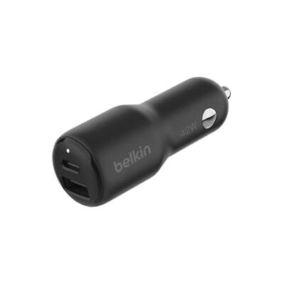 Belkin BoostCharge Dual Port autolader (42W, USB-C 30W PPS, USB-A 12W, voor iPhone 16, 16 Pro, 16, Plus, 16 Pro Max, iPhone 15/iPhone 14 (alle modellen), Samsung Galaxy S24 enz., zwart) Belkin BoostCharge Dual Port autolader (42W, USB-C 30W PPS, USB-A 12W, voor iPhone 16, 16 Pro, 16, Plus, 16 Pro Max, iPhone 15/iPhone 14 (alle modellen), Samsung Galaxy S24 enz., zwart)