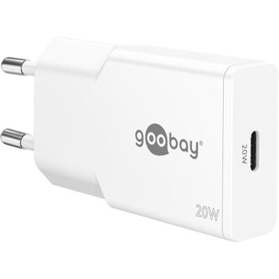 goobay USB-C PD GaN snellader slank (20 W) wit voor reizigers – Samsung, USB-C netadapter, snellaadkabel – compatibel met smartphones en tablets – 75728 goobay USB-C PD GaN snellader slank (20 W) wit voor reizigers – Samsung, USB-C netadapter, snellaadkabel – compatibel met smartphones en tablets – 75728