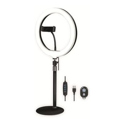 Logilink AA0152 LED lichtring (diameter 25 cm) met smartphonehouder, 3 kleurmodi (natuurlijk, warm, koud) en 120 leds voor professionele video's en foto's, zwart Logilink AA0152 LED lichtring (diameter 25 cm) met smartphonehouder, 3 kleurmodi (natuurlijk, warm, koud) en 120 leds voor professionele video's en foto's, zwart