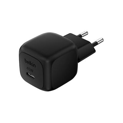 Belkin BoostCharge Compacte oplader, 45 W, USB-C PD, snel opladen, voor alle modellen iPhone 17, iPhone 16, iPhone 15, Samsung Galaxy, Google Pixel, iPad, AirPods enz. Zwart Belkin BoostCharge Compacte oplader, 45 W, USB-C PD, snel opladen, voor alle modellen iPhone 17, iPhone 16, iPhone 15, Samsung Galaxy, Google Pixel, iPad, AirPods enz. Zwart