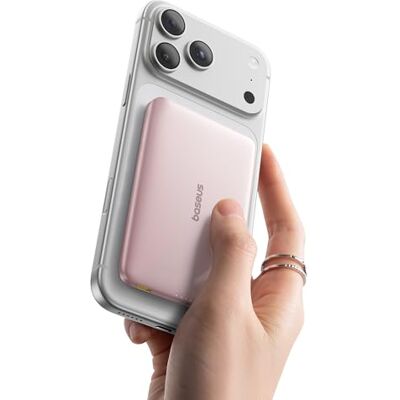 Baseus Picogo Powerbank, 10.000 mAh Qi2 Magsafe Powerbank, Ultra Slim, 15 W draadloos snel opladen en PD 27 W, externe accu, magnetisch, voor iPhone 17/16/15/14/13/12, roze Baseus Picogo Powerbank, 10.000 mAh Qi2 Magsafe Powerbank, Ultra Slim, 15 W draadloos snel opladen en PD 27 W, externe accu, magnetisch, voor iPhone 17/16/15/14/13/12, roze