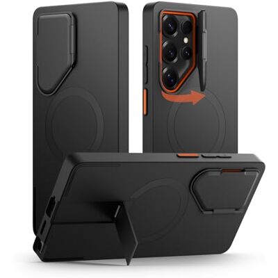 SURITCH Samsung Galaxy S25 Ultra telefoonhoes, magnetische beschermhoes met camera-hoes en verstelbare metalen standaard voor Galaxy S25 Ultra (2025) zwart SURITCH Samsung Galaxy S25 Ultra telefoonhoes, magnetische beschermhoes met camera-hoes en verstelbare metalen standaard voor Galaxy S25 Ultra (2025) zwart