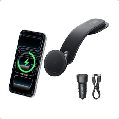 Anker Nano draadloze oplader voor in de auto (adapter inbegrepen) 360° verstelbare magnetische autolader 15W snel opladen Qi2 gecertificeerd voor iPhone 17/16/15/14/13 Anker Nano draadloze oplader voor in de auto (adapter inbegrepen) 360° verstelbare magnetische autolader 15W snel opladen Qi2 gecertificeerd voor iPhone 17/16/15/14/13