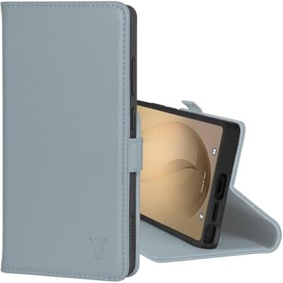 TORRO Leren beschermhoes compatibel met Samsung Galaxy S26 Ultra 5G 2026, portefeuillehoes van echt leer met kickstand en kaartvakken (Lichtblauw) TORRO Leren beschermhoes compatibel met Samsung Galaxy S26 Ultra 5G 2026, portefeuillehoes van echt leer met kickstand en kaartvakken (Lichtblauw)