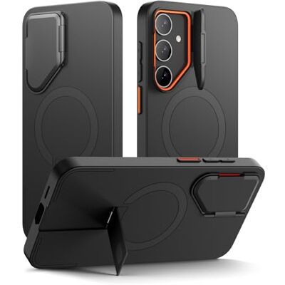 SURITCH Magnetisch hoesje compatibel met Samsung Galaxy S24 Plus met camerabescherming en verstelbare metalen standaard, schokbestendig, dunne beschermhoes voor Galaxy S24 Plus 5G, zwart SURITCH Magnetisch hoesje compatibel met Samsung Galaxy S24 Plus met camerabescherming en verstelbare metalen standaard, schokbestendig, dunne beschermhoes voor Galaxy S24 Plus 5G, zwart