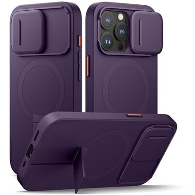 SURITCH Magnetisch hoesje compatibel met iPhone 15 Pro, schokbestendig beschermhoesje met verschuifbare camera-afdekking en verstelbare standaard (paars) SURITCH Magnetisch hoesje compatibel met iPhone 15 Pro, schokbestendig beschermhoesje met verschuifbare camera-afdekking en verstelbare standaard (paars)