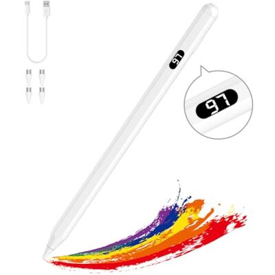 MoKo Styluspen voor aanraakschermen, wit Fast Charge, compatibel met Apple iPad/iPhone/Samsung/Lenovo/iOS/Android tablets en smart phones, universele capacitieve MoKo Styluspen voor aanraakschermen, wit Fast Charge, compatibel met Apple iPad/iPhone/Samsung/Lenovo/iOS/Android tablets en smart phones, universele capacitieve