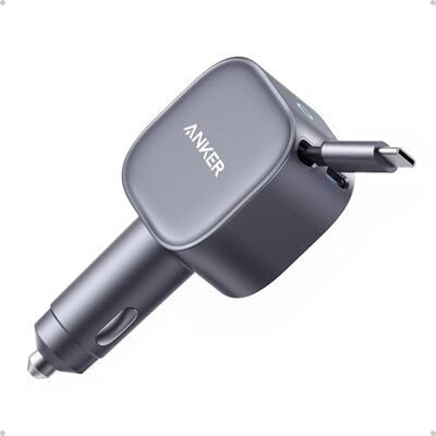 Anker USB-C oplader voor sigarettenaansteker, type C, ultracompacte oplader met geïntegreerde intrekbare kabel, voertuigadapter, voor iPhone 16/15/14-serie, MacBook Pro/Air, iPad, Galaxy, AirPods en meer Anker USB-C oplader voor sigarettenaansteker, type C, ultracompacte oplader met geïntegreerde intrekbare kabel, voertuigadapter, voor iPhone 16/15/14-serie, MacBook Pro/Air, iPad, Galaxy, AirPods en meer