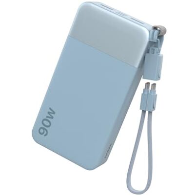 NOBIS Externe accu, 90 W, 20.000 mAh, powerbank met USB-C naar C-kabel Draagbare accu, snel opladen, bidirectioneel, digitaal display, voor iPhone, Samsung Galaxy, MacBook NOBIS Externe accu, 90 W, 20.000 mAh, powerbank met USB-C naar C-kabel Draagbare accu, snel opladen, bidirectioneel, digitaal display, voor iPhone, Samsung Galaxy, MacBook
