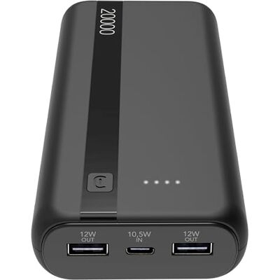 Cellular Line Power Bank 20.000 Capaciteit: 20.000 mAh Ingang: 1 x USB-C 10,5 W Uitgang: 1x USB 12W Cellen: Li-ion batterij Heldere leds geven restbelasting aan Zwart Cellular Line Power Bank 20.000 Capaciteit: 20.000 mAh Ingang: 1 x USB-C 10,5 W Uitgang: 1x USB 12W Cellen: Li-ion batterij Heldere leds geven restbelasting aan Zwart