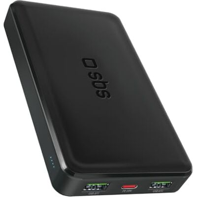 SBS PowerBank 10K Fast 22,5W Power Delivery, 10.000mAh, powerbank met snel opladen, oplaadled, USB-C, USB-A, draagbare reisoplader, compact design, zwart SBS PowerBank 10K Fast 22,5W Power Delivery, 10.000mAh, powerbank met snel opladen, oplaadled, USB-C, USB-A, draagbare reisoplader, compact design, zwart