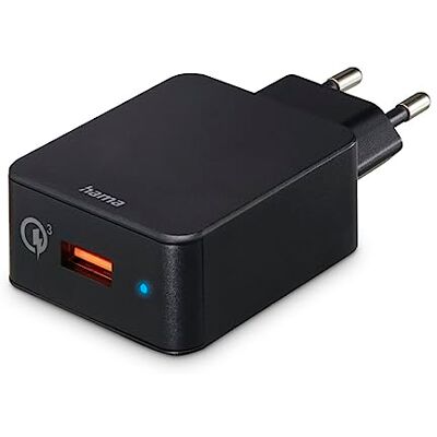 Hama USB-A snellader (Quick Charge 3.0 19,5 W, Qualcomm® Quick Charge™ 3.0 gecertificeerd, wandlader voor Samsung Galaxy S21/S20/S10/S10E/S9/Note 10 LG Huawei Xiaomi) zwart Hama USB-A snellader (Quick Charge 3.0 19,5 W, Qualcomm® Quick Charge™ 3.0 gecertificeerd, wandlader voor Samsung Galaxy S21/S20/S10/S10E/S9/Note 10 LG Huawei Xiaomi) zwart