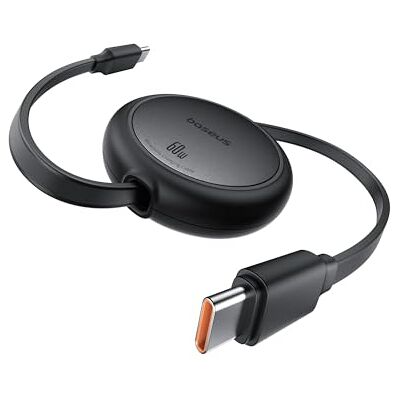 Baseus USB C-kabel, 60 W, PD, 3 A, QC 4.0, mini-snellaadkabel, intrekbaar, met 4 vooraf ingestelde lengteniveaus, voor iPhone 16, 15, Samsung, iPad Baseus USB C-kabel, 60 W, PD, 3 A, QC 4.0, mini-snellaadkabel, intrekbaar, met 4 vooraf ingestelde lengteniveaus, voor iPhone 16, 15, Samsung, iPad