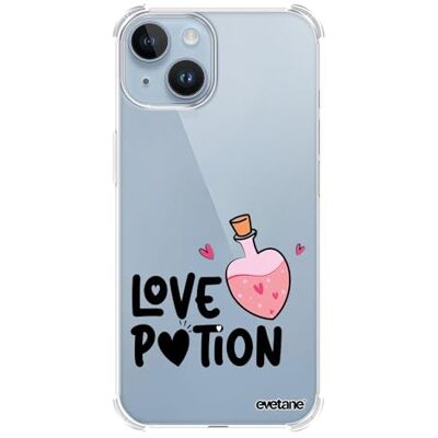 Evetane Siliconen beschermhoes compatibel met iPhone 14, zachte en versterkte bescherming, schokbestendige hoeken, dun en transparant, achterkant van Love Potion Evetane Siliconen beschermhoes compatibel met iPhone 14, zachte en versterkte bescherming, schokbestendige hoeken, dun en transparant, achterkant van Love Potion
