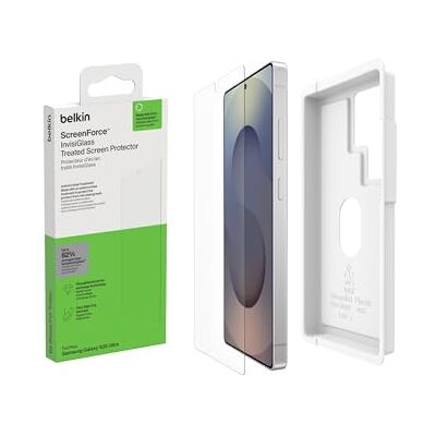 Belkin ScreenForce InvisiGlass displaybeschermfolie voor Samsung Galaxy S25 Ultra (krasbestendig, antimicrobieel, eenvoudige uitlijning standaard, luchtbelvrij aan te brengen, gerecycled glas) Belkin ScreenForce InvisiGlass displaybeschermfolie voor Samsung Galaxy S25 Ultra (krasbestendig, antimicrobieel, eenvoudige uitlijning standaard, luchtbelvrij aan te brengen, gerecycled glas)