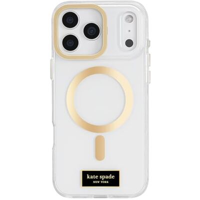 Kate Spade New York Beschermhoes voor iPhone 17 Pro Max met camerahouder, compatibel met MagSafe, design telefoonhoes, transparant icoon Kate Spade New York Beschermhoes voor iPhone 17 Pro Max met camerahouder, compatibel met MagSafe, design telefoonhoes, transparant icoon