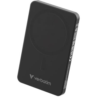 Verbatim Charge 'n' Go Essentials Power Bank magnetisch Draadloos 5000 mAh Zwart Verbatim Charge 'n' Go Essentials Power Bank magnetisch Draadloos 5000 mAh Zwart