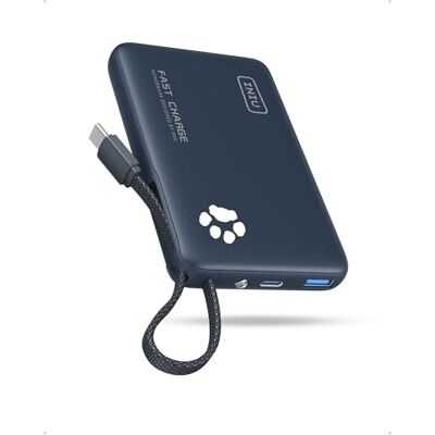 INIU Draagbare oplader, 10.000 mAh powerbank met geïntegreerde USB-C-kabel, 20 W PD Fast Charging USB C in & Out voor iPhone 16, 15, 14, 13, Samsung S22, S21, Google enz INIU Draagbare oplader, 10.000 mAh powerbank met geïntegreerde USB-C-kabel, 20 W PD Fast Charging USB C in & Out voor iPhone 16, 15, 14, 13, Samsung S22, S21, Google enz