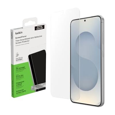 Belkin ScreenForce Titan SmartShield displaybescherming voor Samsung Galaxy S26, krasbestendig, anti-vingerafdruk, ultradun, met Easy Align-houder Belkin ScreenForce Titan SmartShield displaybescherming voor Samsung Galaxy S26, krasbestendig, anti-vingerafdruk, ultradun, met Easy Align-houder