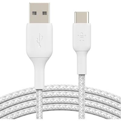 Belkin CAB002BT1MWH USB-kabel, 1 m, USB A USB C, wit Belkin CAB002BT1MWH USB-kabel, 1 m, USB A USB C, wit