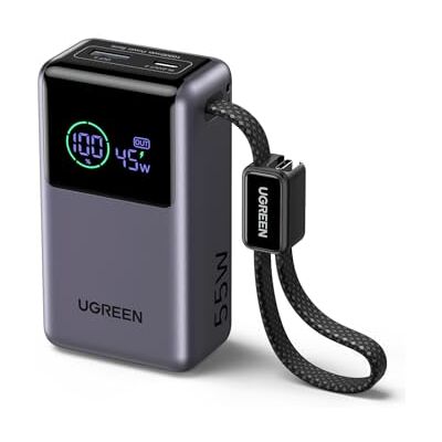 UGREEN Nexode Pro 55 W externe batterij, 10.000 mAh, geïntegreerde USB C-kabel, draagbaar, snel opladen, PD 45 W, compatibel met Xiaomi Note 15 14 13 Poco M8 M7 iPhone 17 16 Galaxy S26 S25 (grijs) UGREEN Nexode Pro 55 W externe batterij, 10.000 mAh, geïntegreerde USB C-kabel, draagbaar, snel opladen, PD 45 W, compatibel met Xiaomi Note 15 14 13 Poco M8 M7 iPhone 17 16 Galaxy S26 S25 (grijs)