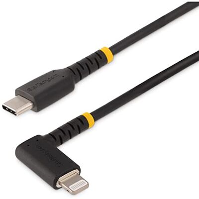 StarTech . com 1 m duurzame USB-C naar Lightning-kabel USB 2.0 in rechte hoek voeding/opladen en synchroniseren Apple MFi gecertificeerd voor iPhone StarTech . com 1 m duurzame USB-C naar Lightning-kabel USB 2.0 in rechte hoek voeding/opladen en synchroniseren Apple MFi gecertificeerd voor iPhone