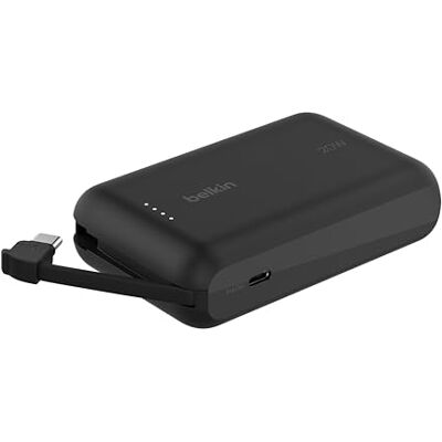 Belkin BoostCharge 10.000 mAh draagbare powerbank met geïntegreerde kabel (PD 20 W, snel opladen USB-C Power Delivery, voor alle iPhone 16/15, iPad Pro, Galaxy S24 enz.) Belkin BoostCharge 10.000 mAh draagbare powerbank met geïntegreerde kabel (PD 20 W, snel opladen USB-C Power Delivery, voor alle iPhone 16/15, iPad Pro, Galaxy S24 enz.)