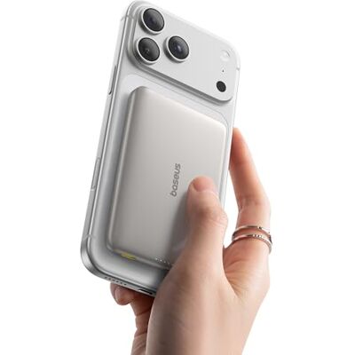 Baseus Picogo Powerbank, 10.000 mAh Qi2 Magsafe Powerbank, Ultra Slim, 15 W draadloos snel opladen en PD 27 W, externe accu, magnetisch, voor iPhone 17/16/15/14/13/12, titanium Baseus Picogo Powerbank, 10.000 mAh Qi2 Magsafe Powerbank, Ultra Slim, 15 W draadloos snel opladen en PD 27 W, externe accu, magnetisch, voor iPhone 17/16/15/14/13/12, titanium