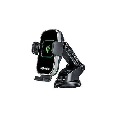 Verbatim Qi Fast Wireless Car Charger FWC-02 Mobiele telefoonhouder met autolaadfunctie, inductief laadstation, fluorescerende autolader voor iPhone en Android Verbatim Qi Fast Wireless Car Charger FWC-02 Mobiele telefoonhouder met autolaadfunctie, inductief laadstation, fluorescerende autolader voor iPhone en Android