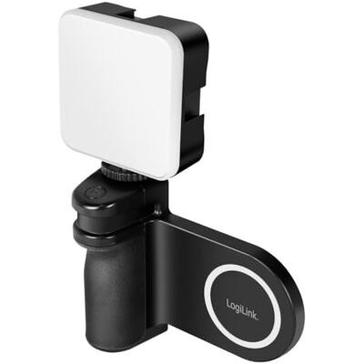 Logilink AA0173 Magnetische smartphone-handgreep met ledlicht, camera-ontspanner, compatibel met MagSafe Logilink AA0173 Magnetische smartphone-handgreep met ledlicht, camera-ontspanner, compatibel met MagSafe