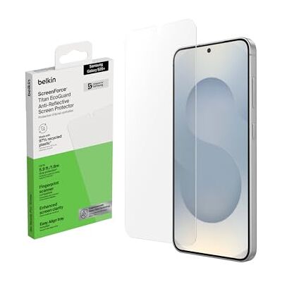 Belkin ScreenForce Titan EcoGuard Antireflecterende displaybescherming voor Samsung Galaxy S26+, valbescherming, anti-vingerafdruk, ultradun, met Easy Align houder Belkin ScreenForce Titan EcoGuard Antireflecterende displaybescherming voor Samsung Galaxy S26+, valbescherming, anti-vingerafdruk, ultradun, met Easy Align houder