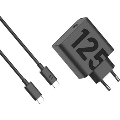Motorola Turbo-Power-oplader, 125 W, universele oplader, USB type-C, ultrasnel, kabel inbegrepen, originele Charger, mat zwart Motorola Turbo-Power-oplader, 125 W, universele oplader, USB type-C, ultrasnel, kabel inbegrepen, originele Charger, mat zwart
