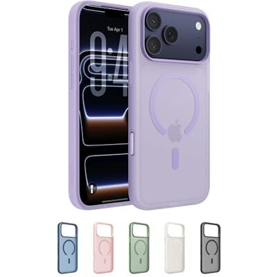 Belkin SheerForce Grip Beschermhoes voor iPhone 17 Pro Max, beschermhoes compatibel met MagSafe, dun design, bescherming met antislip groeven, magnetisch en schokbestendig, paars Belkin SheerForce Grip Beschermhoes voor iPhone 17 Pro Max, beschermhoes compatibel met MagSafe, dun design, bescherming met antislip groeven, magnetisch en schokbestendig, paars